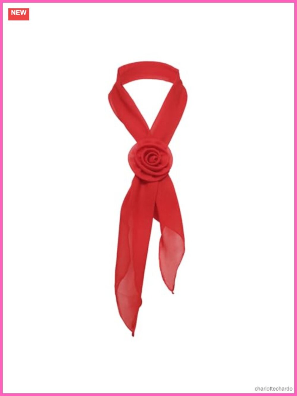 Women's Polyester Neck Scarf with Detachable 3D Rose 50x5.51 Lightweight
